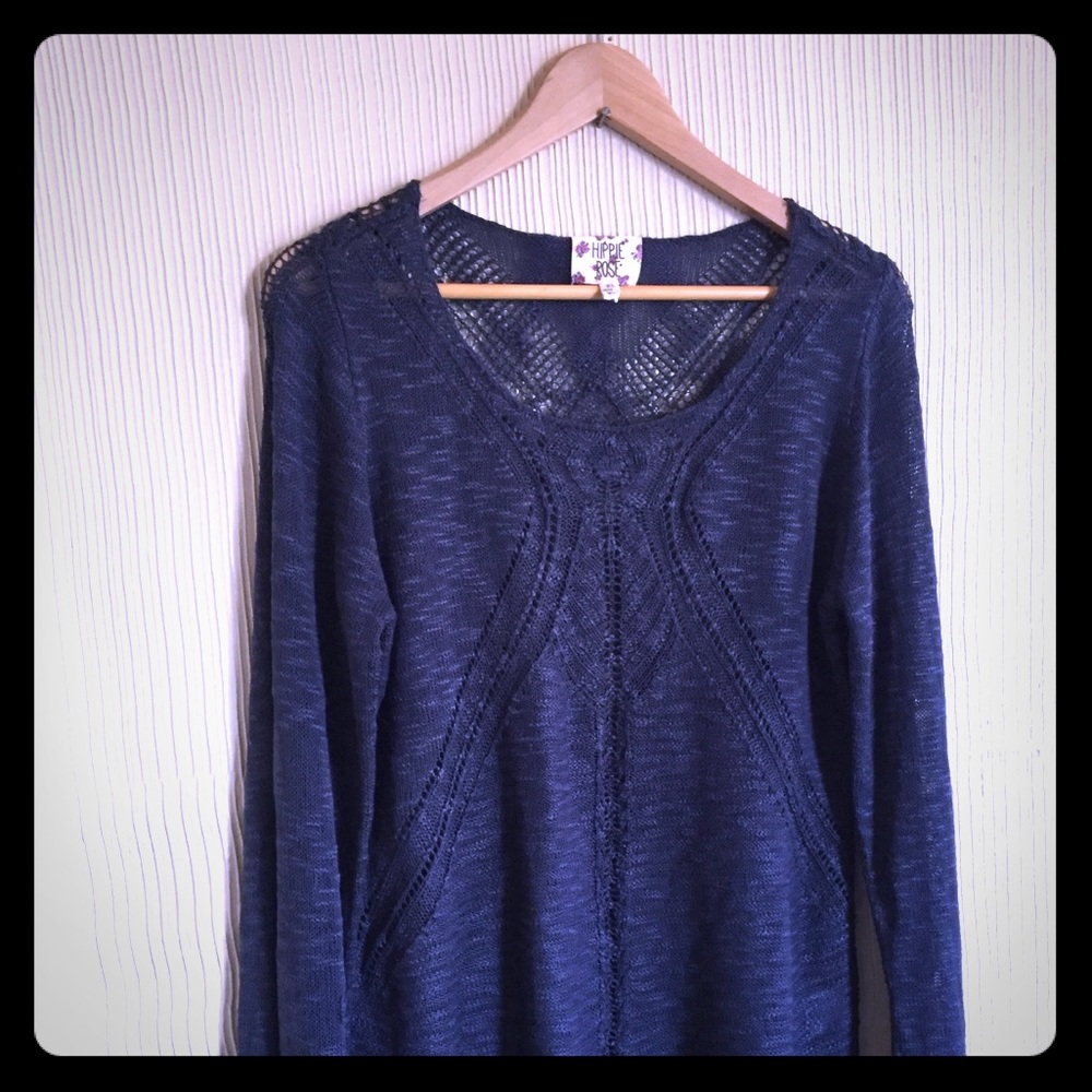 Hippie Rose Navy Sweater 🦋